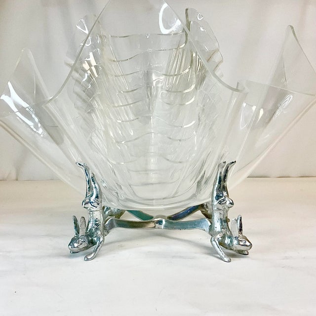 1986 Vintage Hollywood Regency Arthur Court Bunny Base & Lucite Salad Bowls - 10 Piece Set, Easter For Sale - Image 6 of 12
