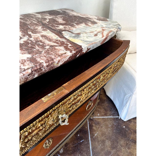 19th Century 19th Century French Louis XVI-Style Marble Top Commode For Sale - Image 5 of 9