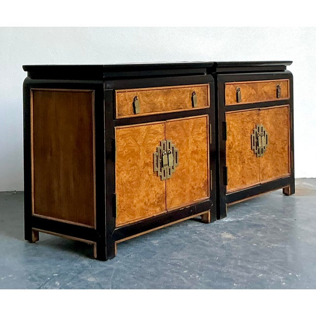 Century Furniture Vintage Asian Century Chin Hua Nightstands - A Pair For Sale - Image 4 of 12
