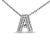 Contemporary 10K White Gold Diamond Accent "A" Initial Bubble Pendant Necklace For Sale - Image 3 of 5