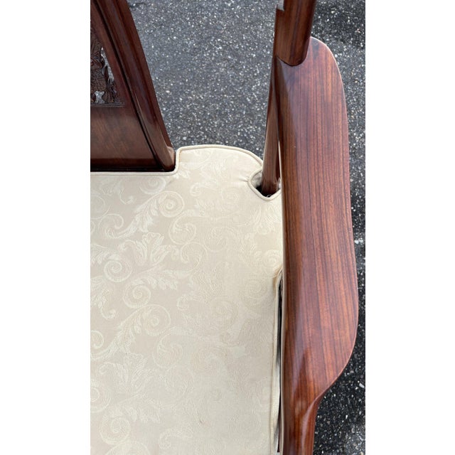 Red Exquisite Pair of 20th C. Chinese Hand-Carved Rosewood “Imperial Dragon” Armchairs Hongmu Mid Century For Sale - Image 8 of 13