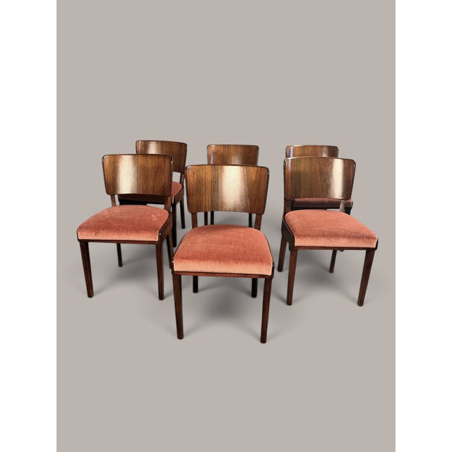 German Dining Chairs in Walnut, 1940s, Set of 6 For Sale - Image 4 of 12