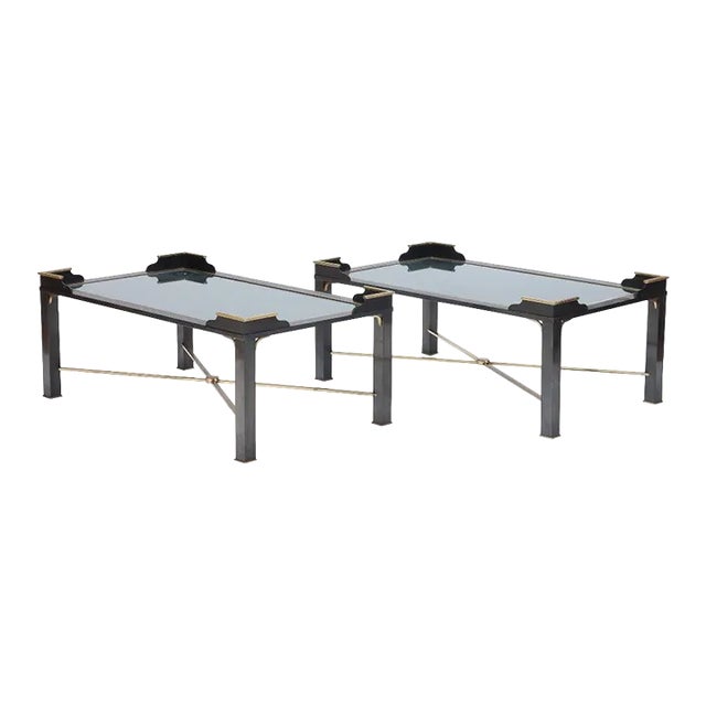 A Pair of French Two Tone Bronze Coffee Tables Attributed to Jansen. C 1970 For Sale