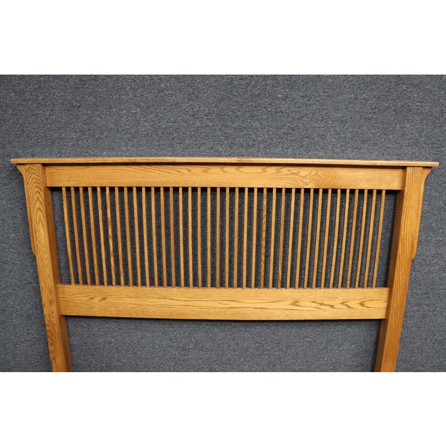 Late 20th Century Contemporary Mission Oak Queen Headboard For Sale - Image 5 of 8