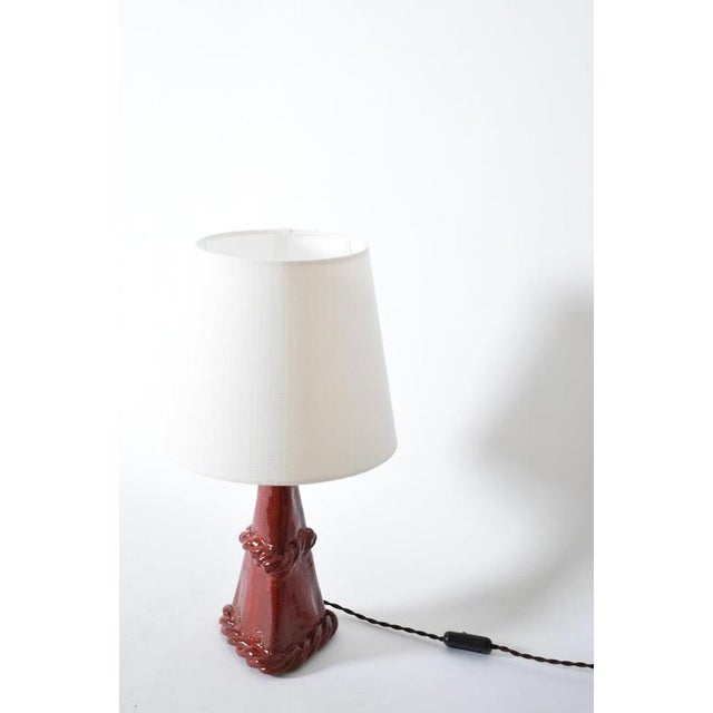 Contemporary Arrabida Rope Red Table Lamp by Barracuda Interiors For Sale - Image 3 of 5