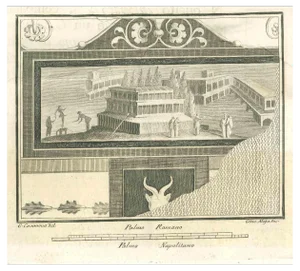Giuseppe Aloja, Seascapes with Monument and Figures, Etching, 18th Century