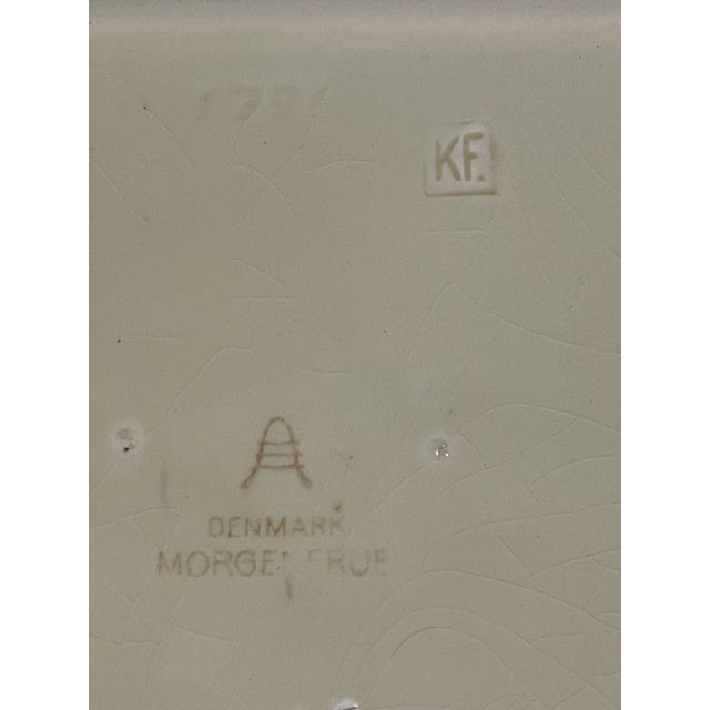 Mid 20th Century Faience Square Dish by Royal Copenhagen’s Aluminia Company in the Morgenfrue Pattern For Sale In Atlanta - Image 6 of 6