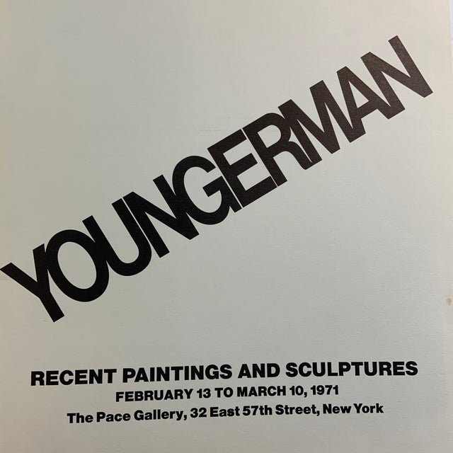 1971, Youngerman Recent Paintings and Sculptures, The Pace Gallery. Softcover with stapled color pictorial stiff wraps....