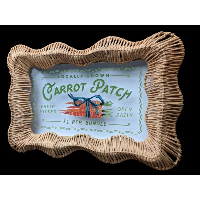 2020s Spring Rattan Wicker Carrot Patch Wall Sign For Sale - Image 5 of 8