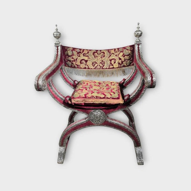 Gold Mexican Colonial Silver Armchairs, 1750s, Set of 2 For Sale - Image 8 of 17