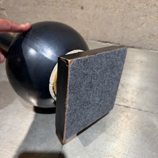 Mid Century Modern Black Ceramic Table Lamp Teardrop Shape Eames Era For Sale - Image 10 of 11