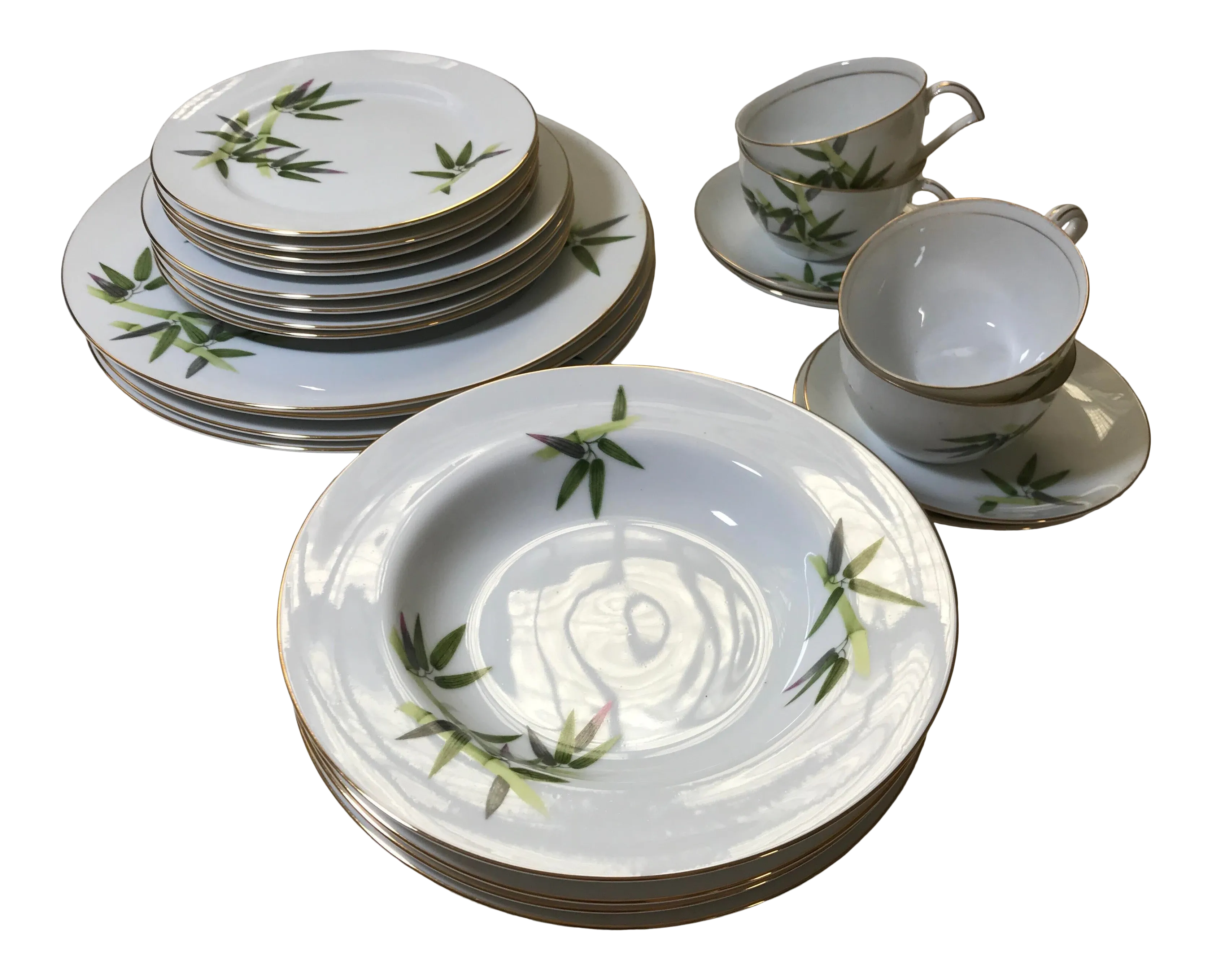 1950s Mid-Century Modern Narumi Spring Bamboo Dinnerware Set- 23