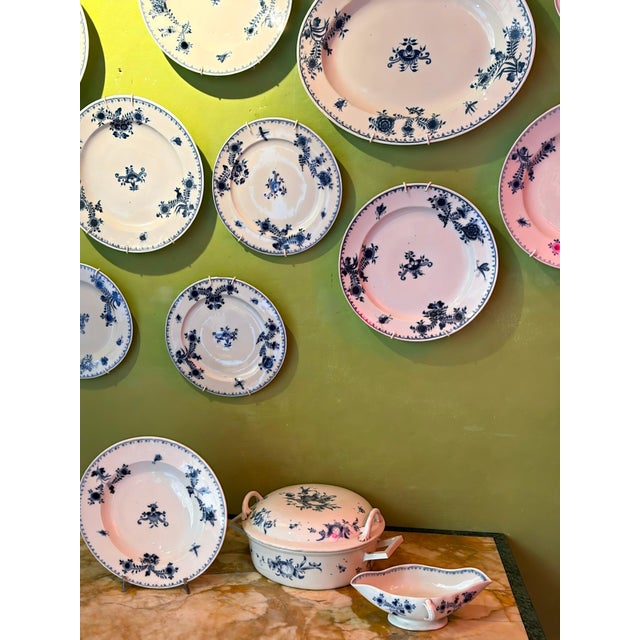 18th Century Viennese Blue and White Porcelain Dinner Plates, Set of 44 For Sale - Image 17 of 18