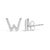 Contemporary 10K White Gold 1/10 Cttw Diamond 'W' Initial Stud Earring For Sale - Image 3 of 5