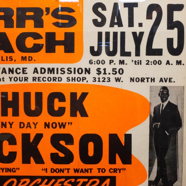 R&b Singer Chuck Jackson Jumbo Concert Poster, 1964 For Sale - Image 4 of 6