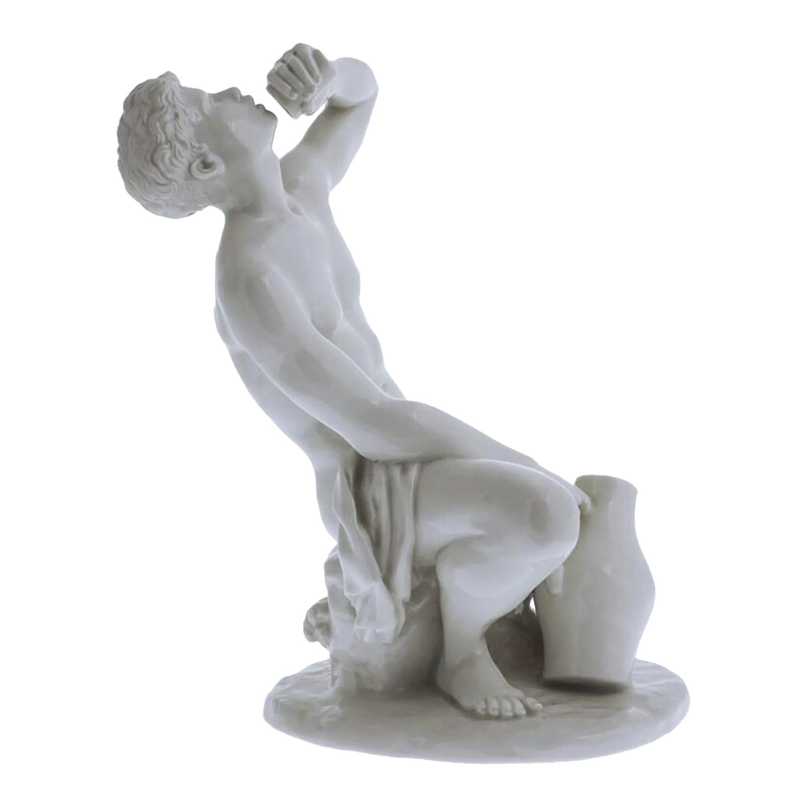 Mid 20th Century Young Man Nymphenburg Large White Porcelain Figure ...