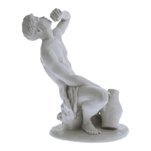 Mid 20th Century Young Man Nymphenburg Large White Porcelain Figure