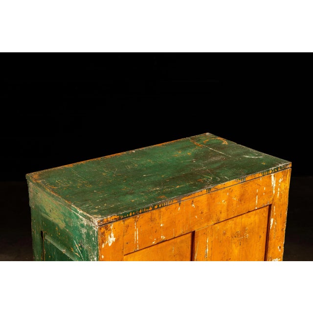 Bottle Green Early 20th Century Industrial Parts Cabinet in Green For Sale - Image 8 of 12