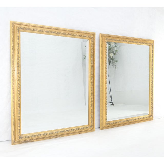 Pair of 35x43 Rectangle gold Gilt Frames Wall Mirrors Mint For Sale - Image 15 of 15