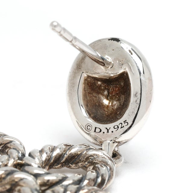 David Yurman .80ctw Diamond Chandelier Earrings, Sterling Silver, Length 1.75 In, Pair For Sale - Image 4 of 5