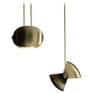 Italian Eirene Brass Pendant Lamps by Esperia, Set of 2