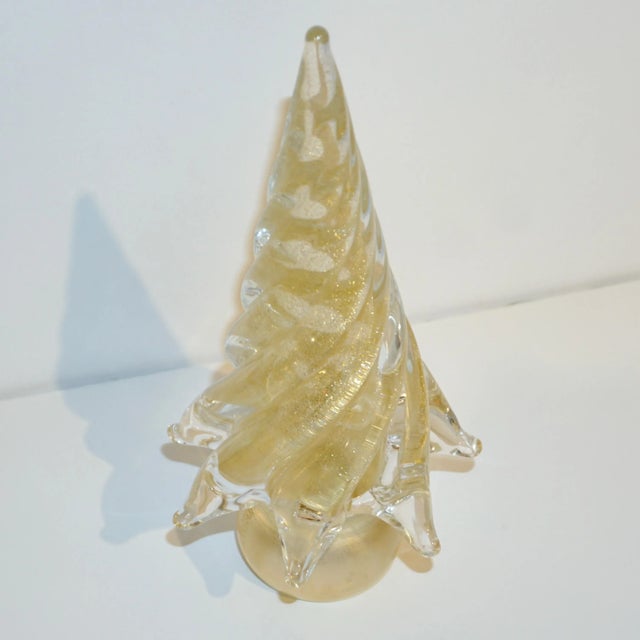 Italian crystal glass tree ornament of organic sleek modern design, a vintage creation part of a collection assembled by...