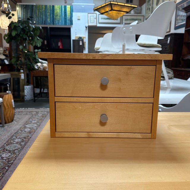 Post Modern Beech Wood Desk With Mounted Drawers, Set of Three For Sale - Image 4 of 12