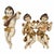 Set of three musical angels in wood. Identification: set composed of three wall-mounted musical angels: one larger figure...