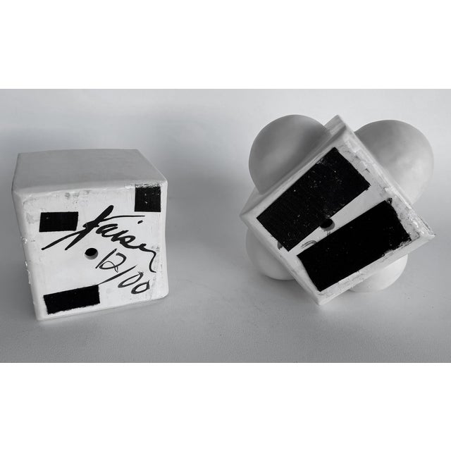 Mid 20th Century Mid 20th Century Kaiser Suidan Ceramic Table Top 2-Piece Abstract Sculpture, Signed and Numbered For Sale - Image 5 of 5