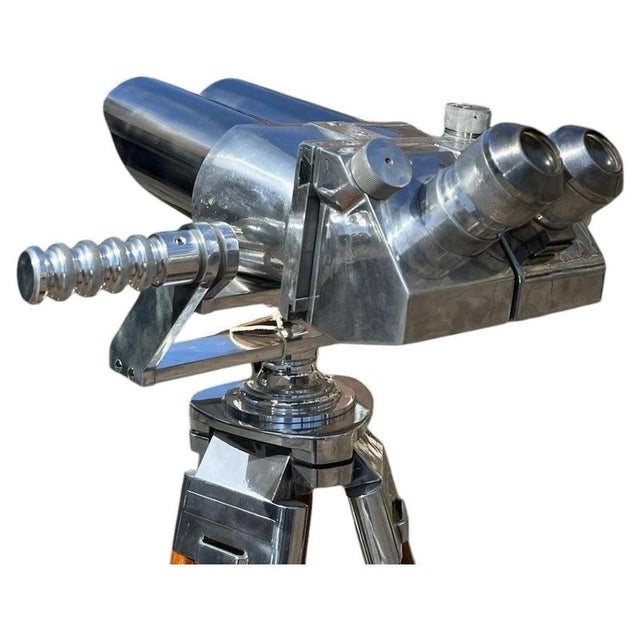 1940s Vintage WWII German Flak Binoculars on Tripod, 1940s For Sale - Image 5 of 7