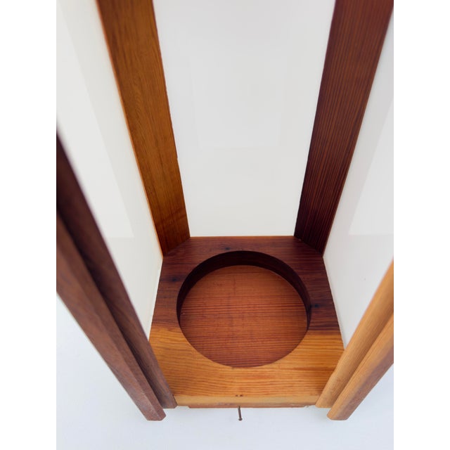 Brown Vintage Japanese Wood Lantern With Translucent Panels For Sale - Image 8 of 14