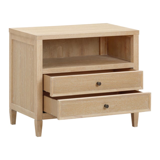 2020s Bristol Park Whitewashed Oak Wood Nightstand For Sale - Image 5 of 9