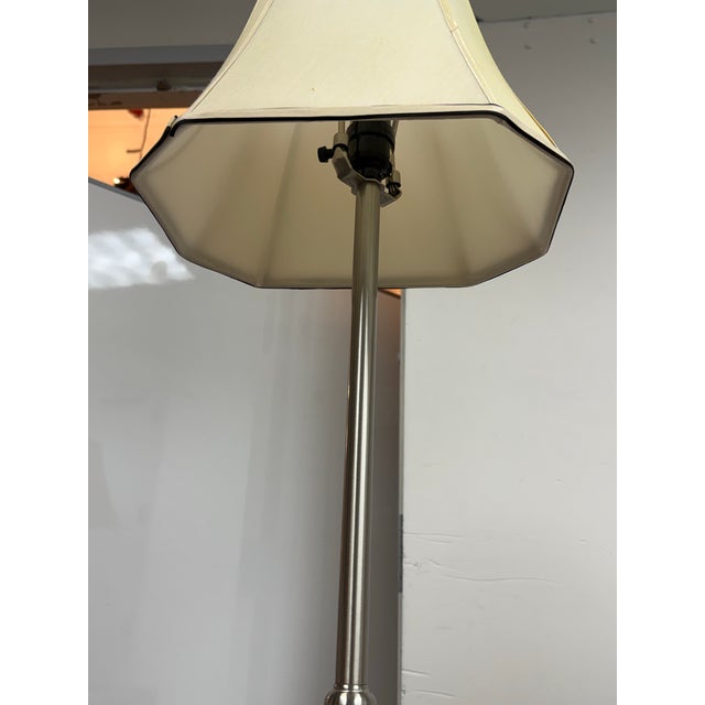Silver European Candlestick Table Lamps, Pair For Sale - Image 8 of 12