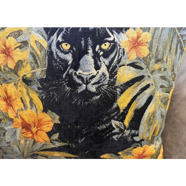 Woven Black Panther Pillow Cover For Sale - Image 11 of 11
