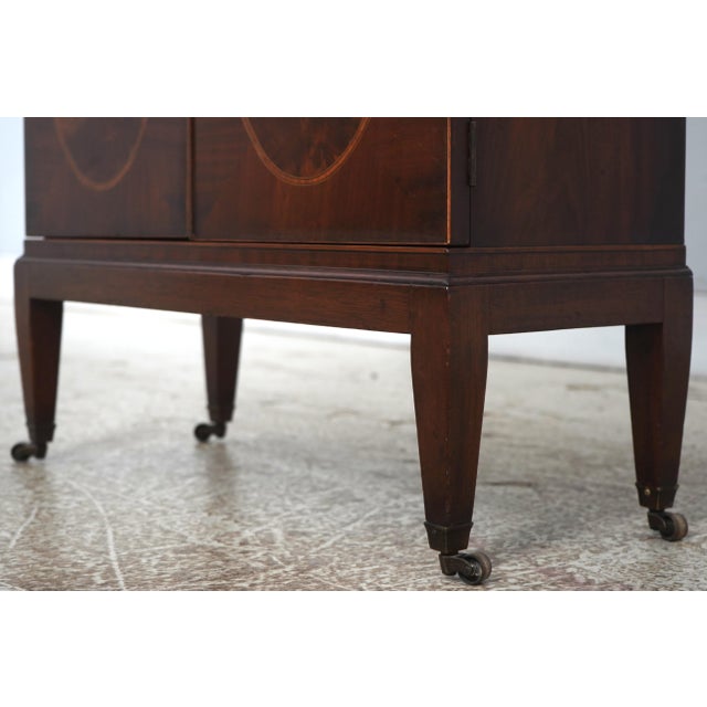 Vintage Regency Style 3 Tier Inlaid Mahogany Cabinet For Sale - Image 9 of 18