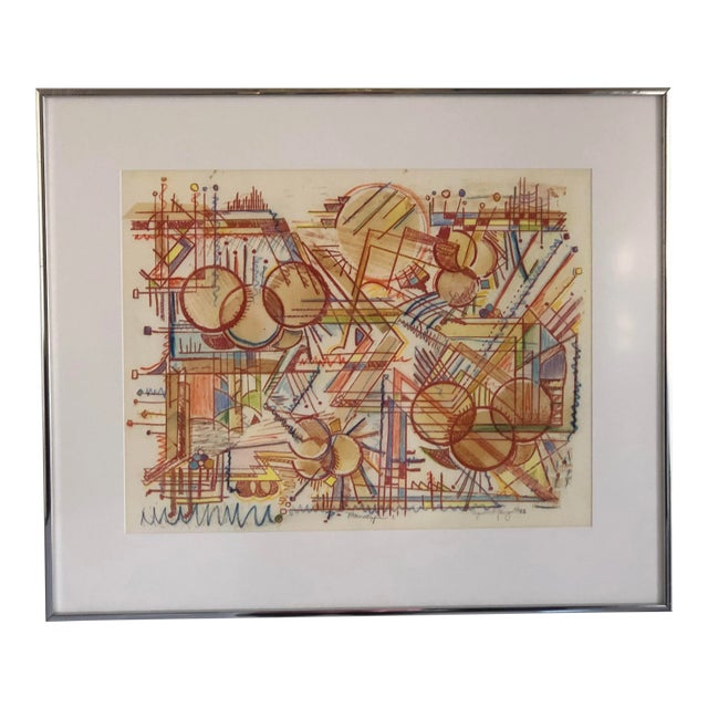 1982 Cyndee Levy-Angulo "Monotype" Mixed Media Work on Paper For Sale