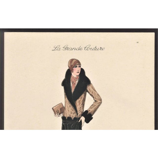 This is a fabulous Art Deco fashion plate from a collection called “La Grande Couture” published in France in the late...