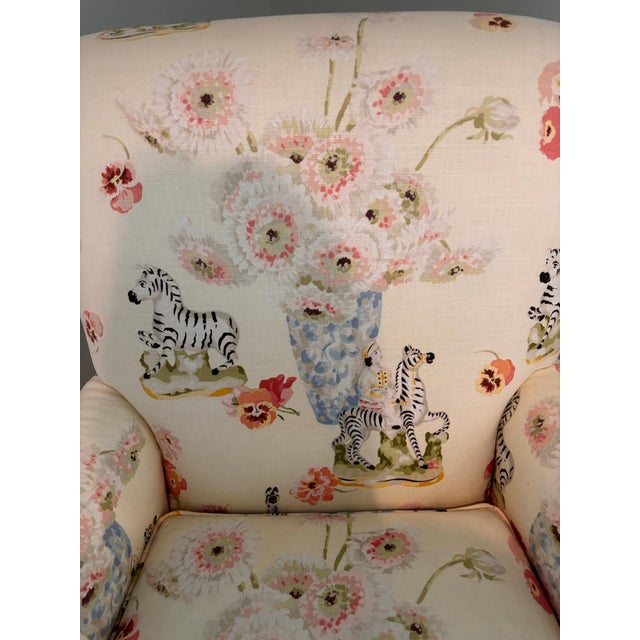 Hickory Chair, Armchair, Upholstered in Brunschwig & Fils Gillian’s Zebras” Fabric For Sale - Image 6 of 8