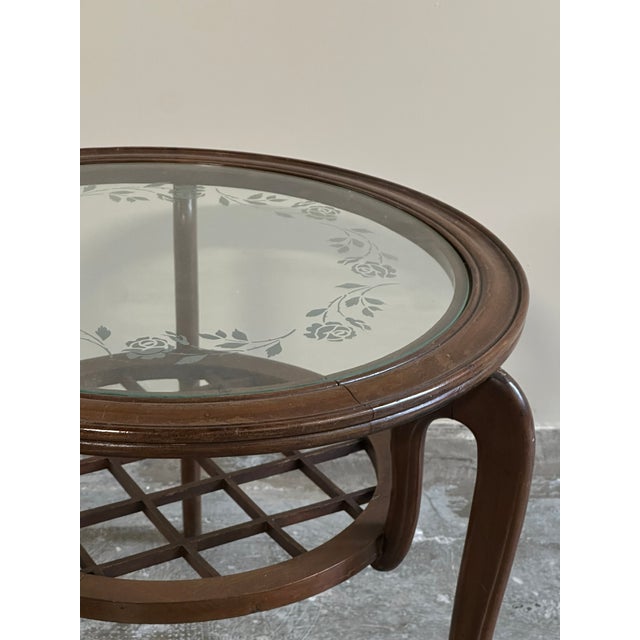 Mid-Century Modern Italian Round Coffee Table in the style of Paolo Buffa, 1950s For Sale - Image 3 of 8