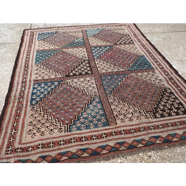 Galerie Shabab Collection Early 20th Century Central Asian Turkoman Throw Rug For Sale In New York - Image 6 of 8