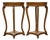Pair of 19th Century English Regency Walnut Side Tables with Carved Details For Sale