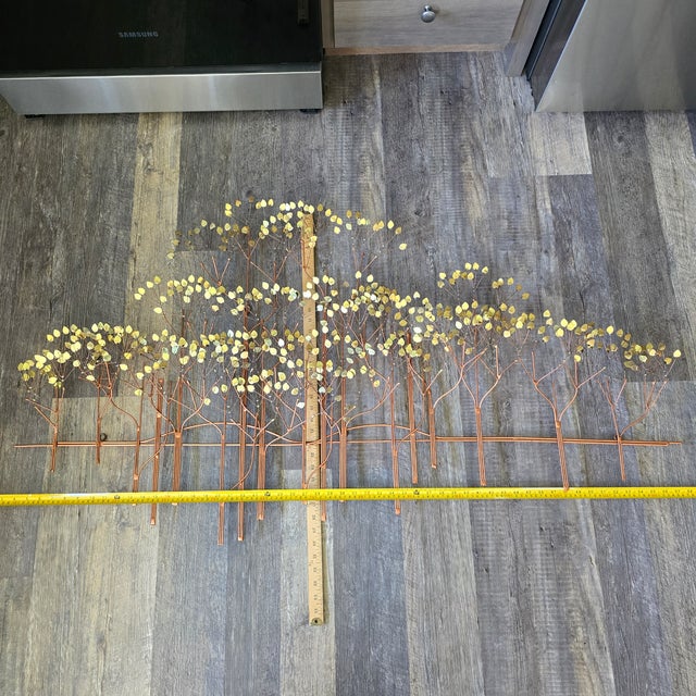 Mid-Century Organic Modern Curtis Jeré Brass Tree Wall Sculpture, 57" For Sale - Image 14 of 18
