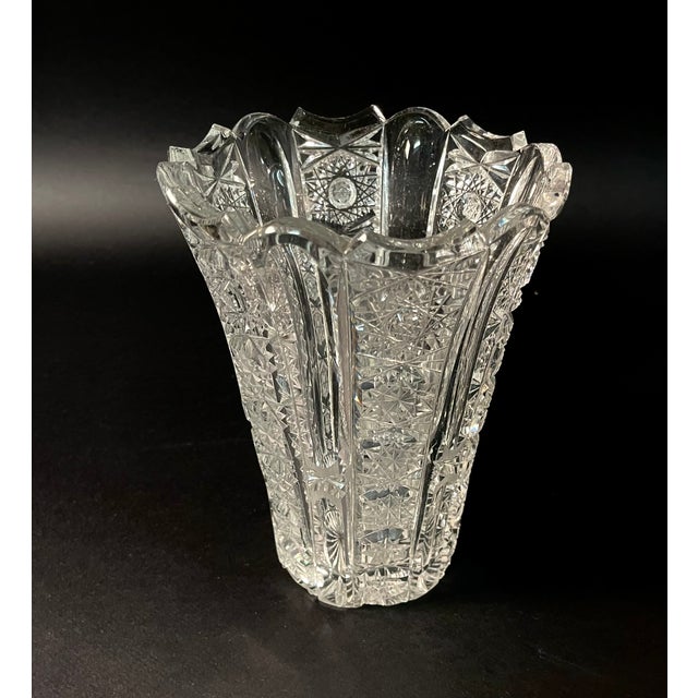 Mid-Century French Crystal Vase in the style of Baccarat, 1940s For Sale - Image 11 of 11
