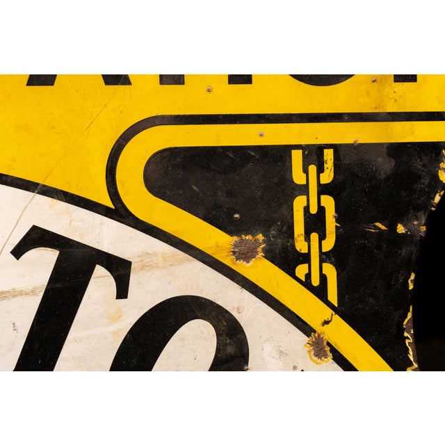 1920s–1930s Chicago Motor Club Aaa Double-Sided Porcelain Sign For Sale In Chicago - Image 6 of 9