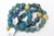 Modern Set of 3 Jeweler Custom Made Beaded Blue Sapphire Agate Gold Ball Bracelets For Sale - Image 3 of 10