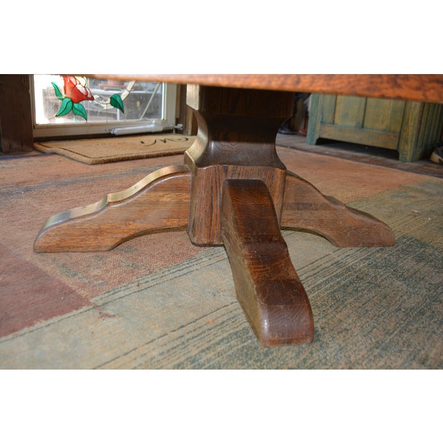 Vintage 1970's Mid Century Wood & Brown Glazed Tiled Top Octagonal Coffee Table Germany For Sale - Image 9 of 15