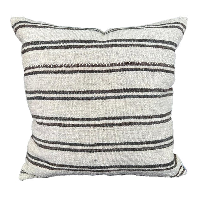 Turkish Hemp Pillow Cushion Natural Beige Brown Pillow Cushion Cover 24x24 For Sale