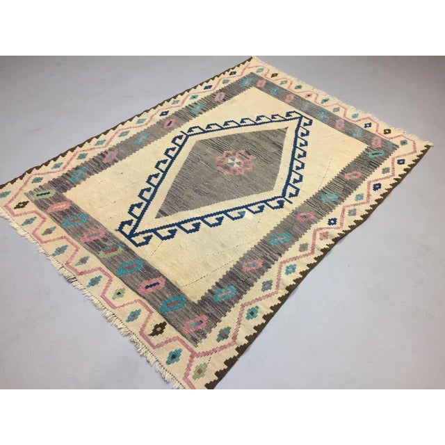 Vintage Turkish Wool Kilim Rug For Sale - Image 8 of 10