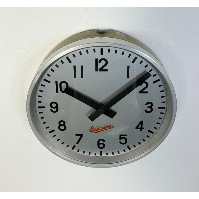 Vintage Industrial Wall Clock from Ericsson, 1960s For Sale - Image 4 of 18