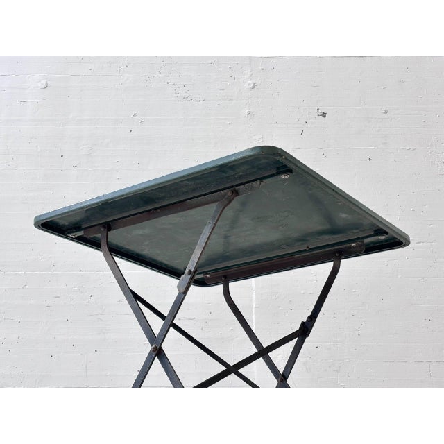 Vintage Folding Table in Metal with Cast Iron Frames, 1950s For Sale - Image 13 of 16
